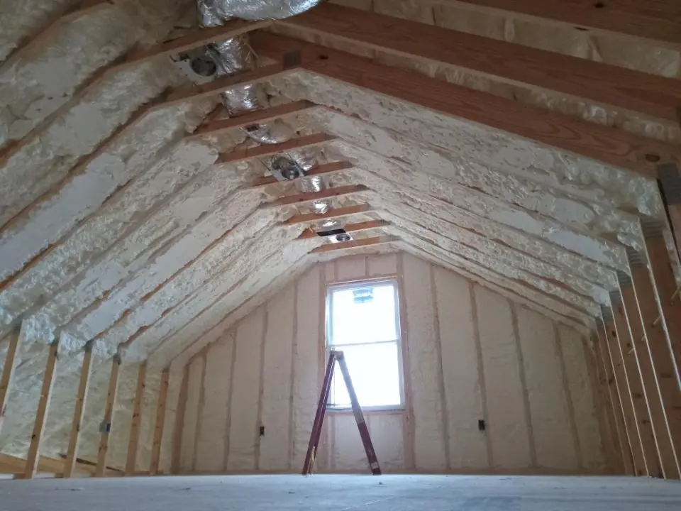 Spray foam roofing application for Crawl Space Insulation project in Cohoes